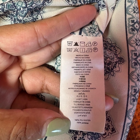 Michael Kors Blue and White Blouse with Dolman Sleeves - Picture 7 of 7